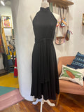 Linen Wrap Haltar Dress - Sleevless - Black