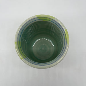 Green and Blue Tall Cup - Porcelain