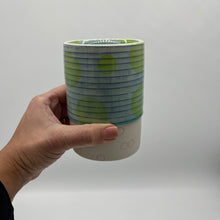 Load image into Gallery viewer, Green and Blue Tall Cup - Porcelain
