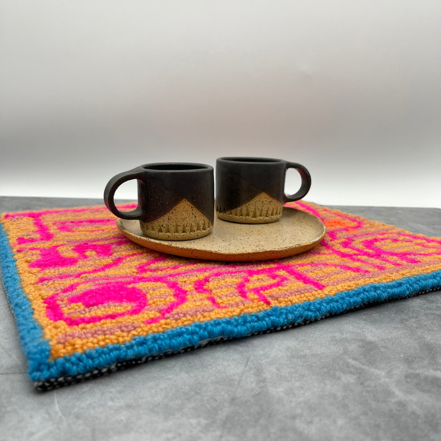 Table Mat - Kathleen Turquoise trim