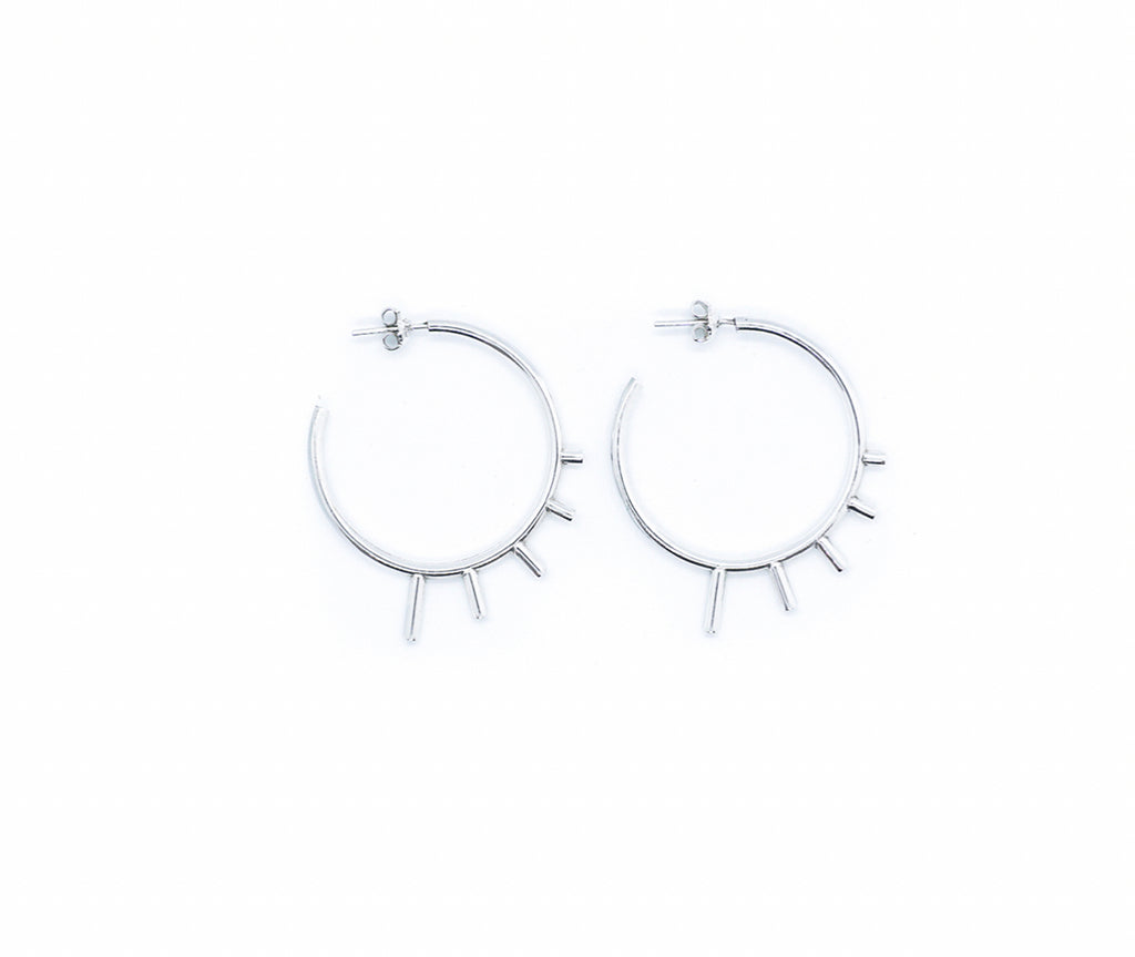 Hoops 5 peaks ~ Sterling Silver