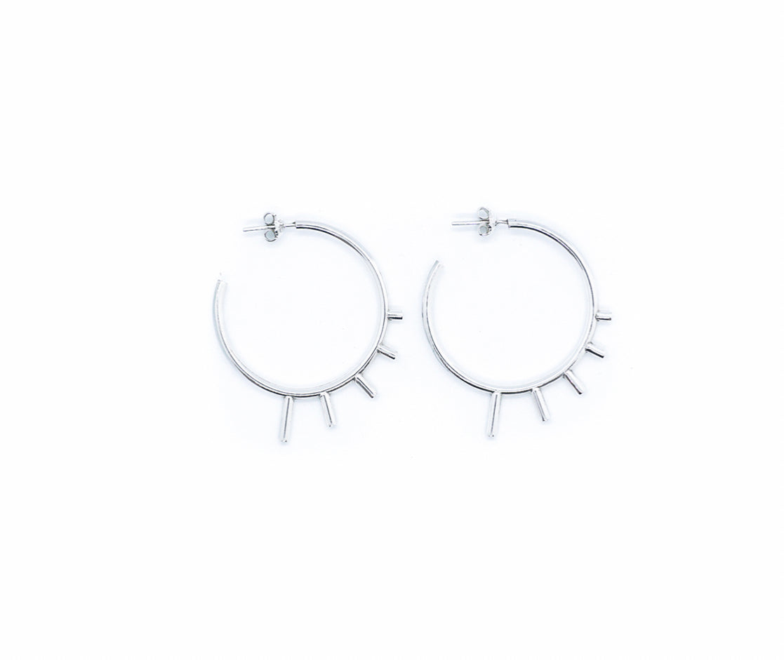 Hoops 5 peaks ~ Sterling Silver