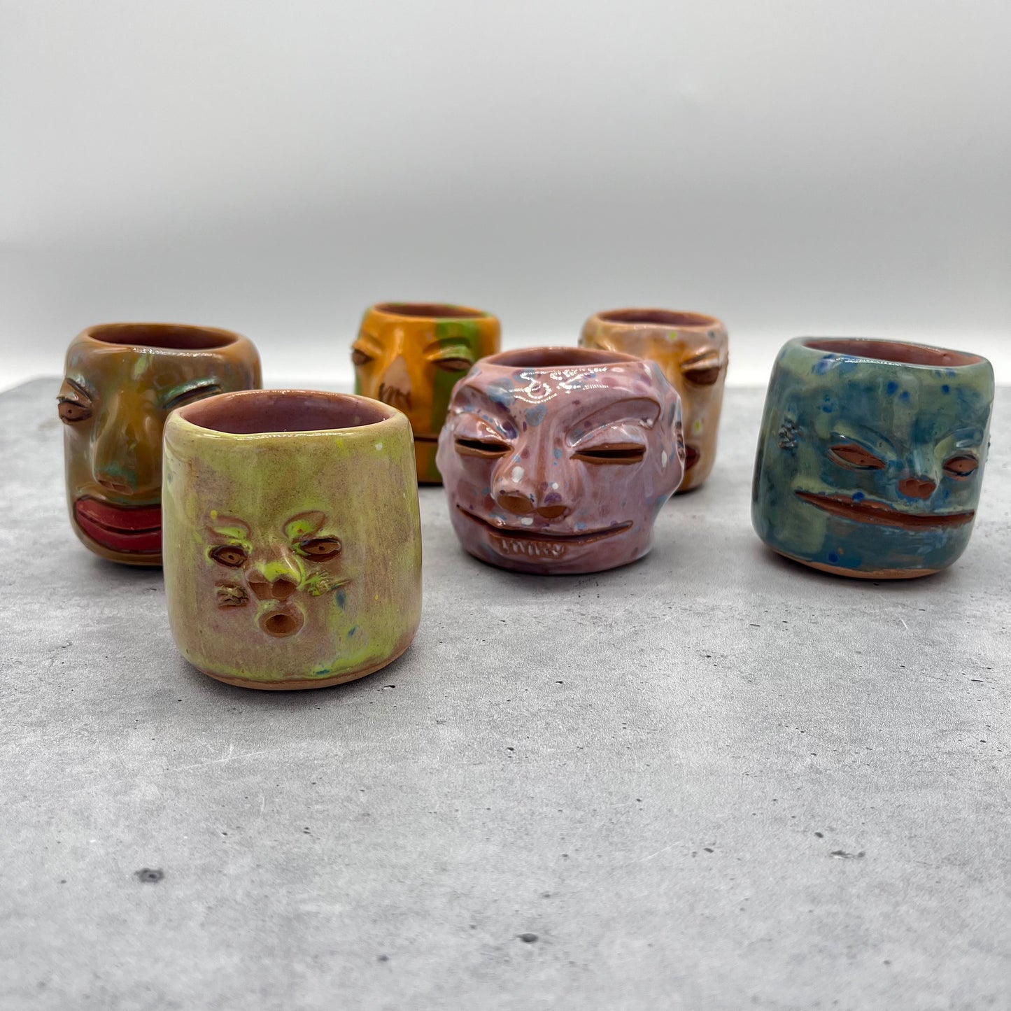 Face Mezcal Cups - Red clay