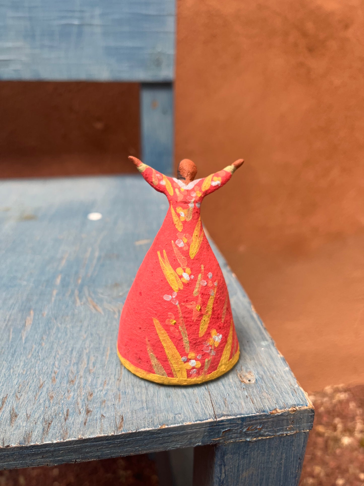 Dancer bell - Red dress with a splash of yellow