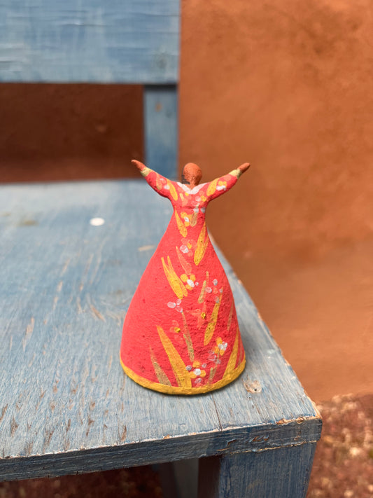 Dancer bell - Red dress with a splash of yellow