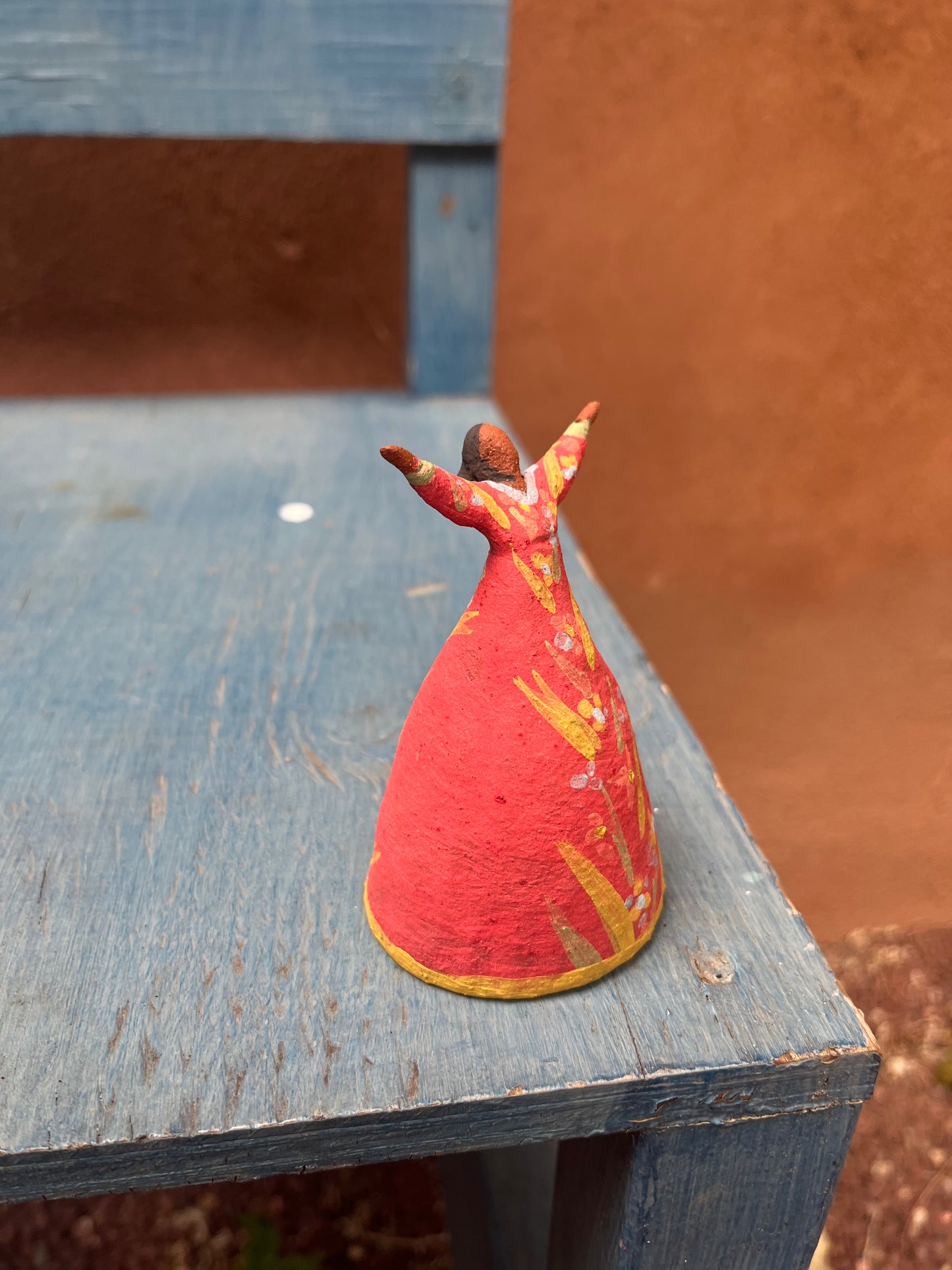 Dancer bell - Red dress with a splash of yellow