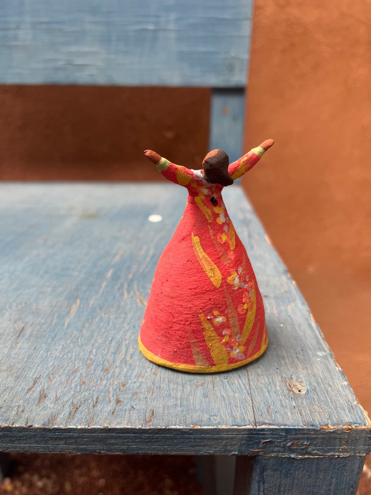 Dancer bell - Red dress with a splash of yellow