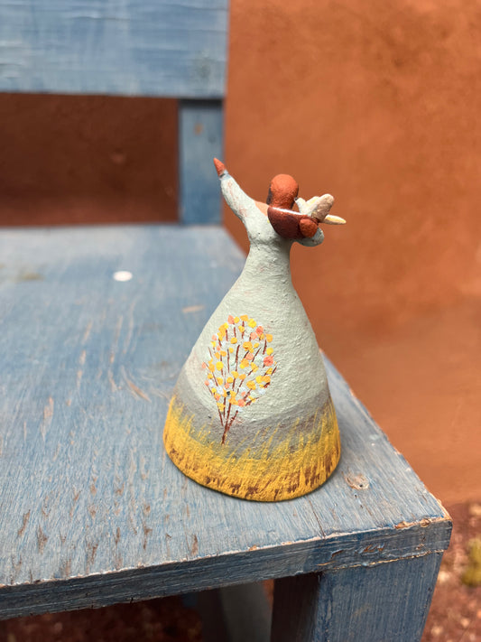 Dancer bell - Blue dress with birdbath
