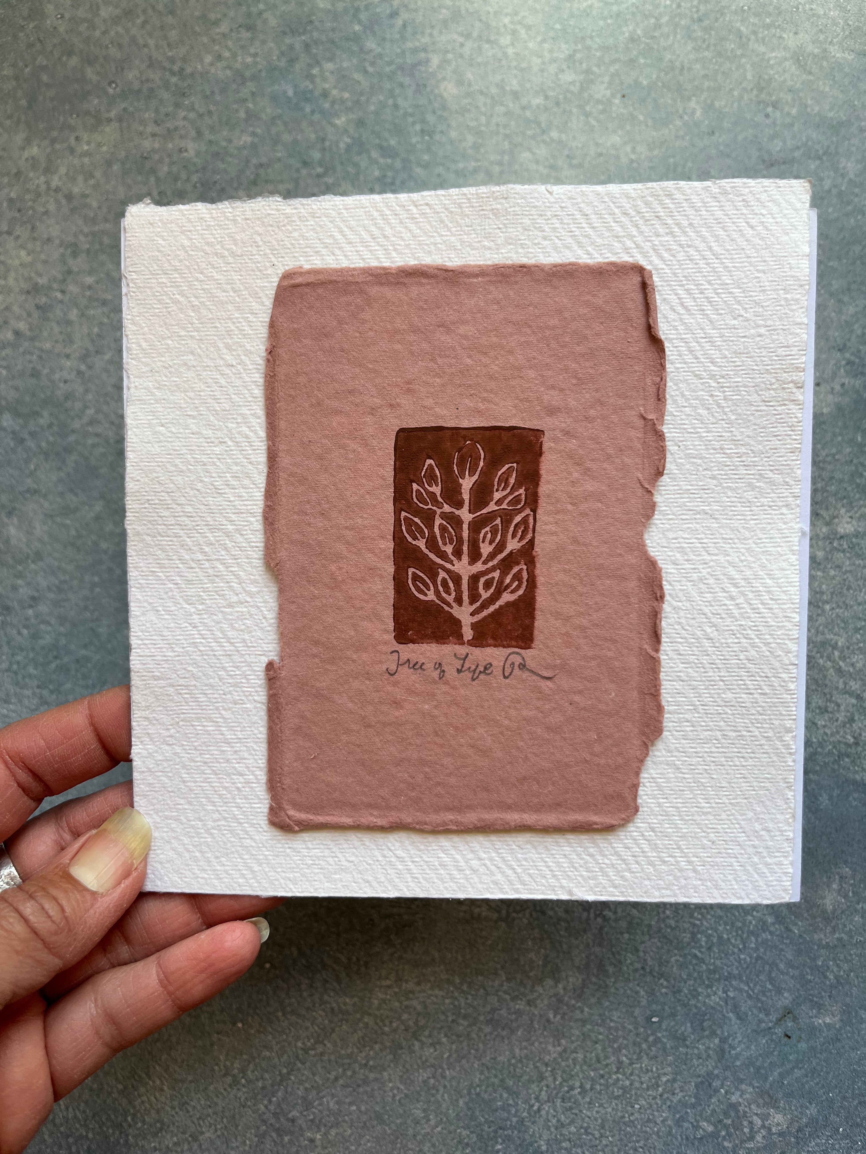 Tree of Life - Mini Block Print 6” by 6”