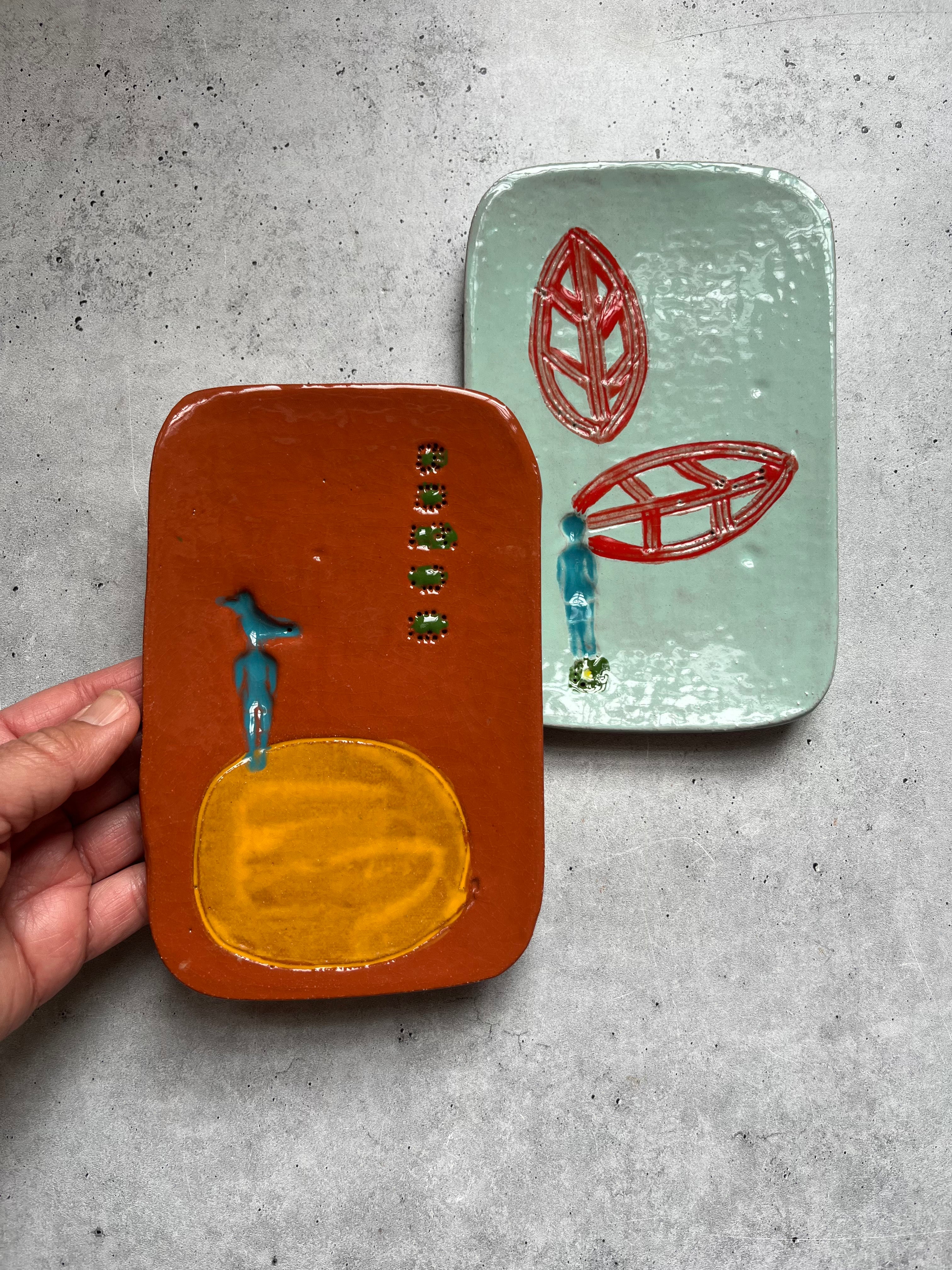 Assorted Rectangle Plates ~ Multicolor