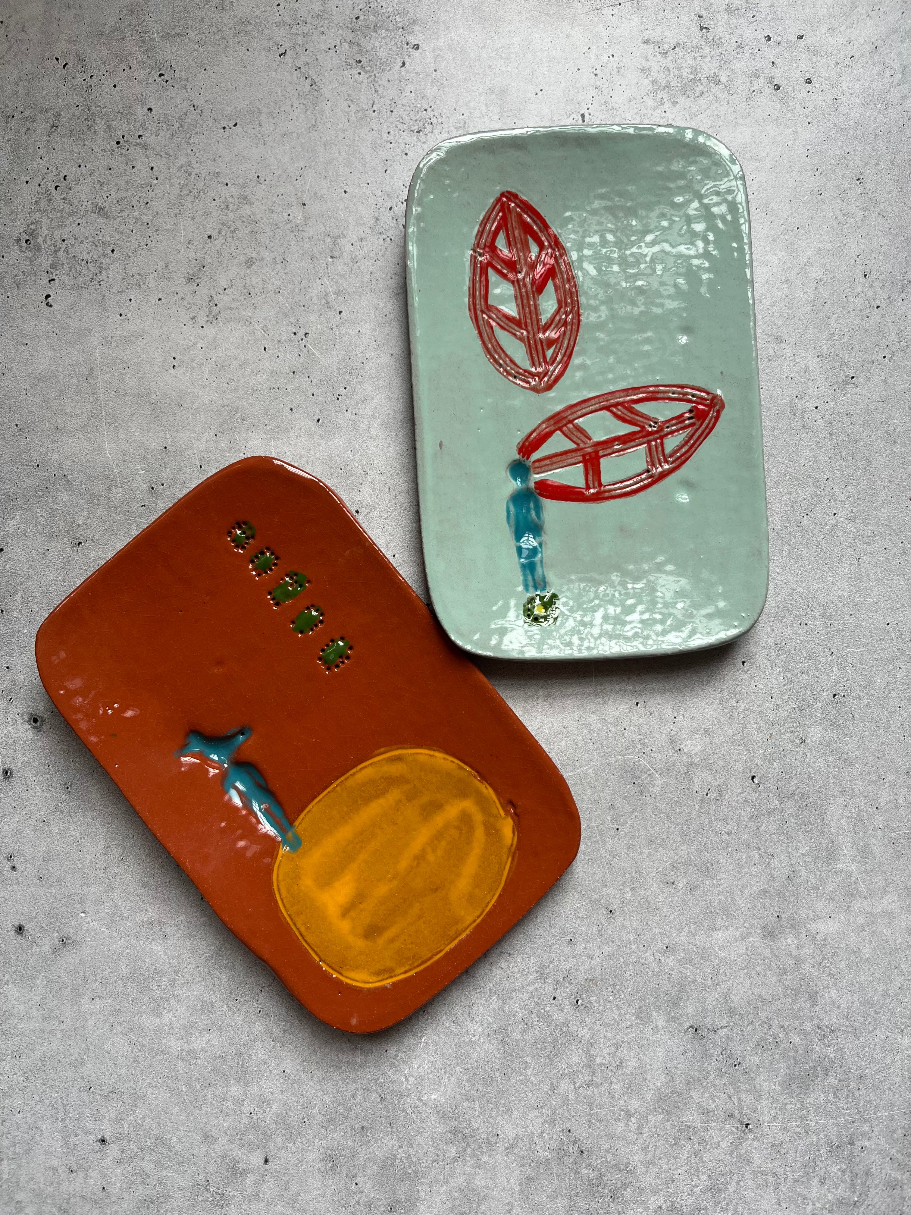 Assorted Rectangle Plates ~ Multicolor