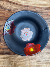 Load image into Gallery viewer, Medium Pasta Bowls - Black with colorful poppies
