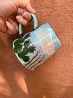 Stoneware mugs ~ hand painted Yucca and Cholla - 3 colors