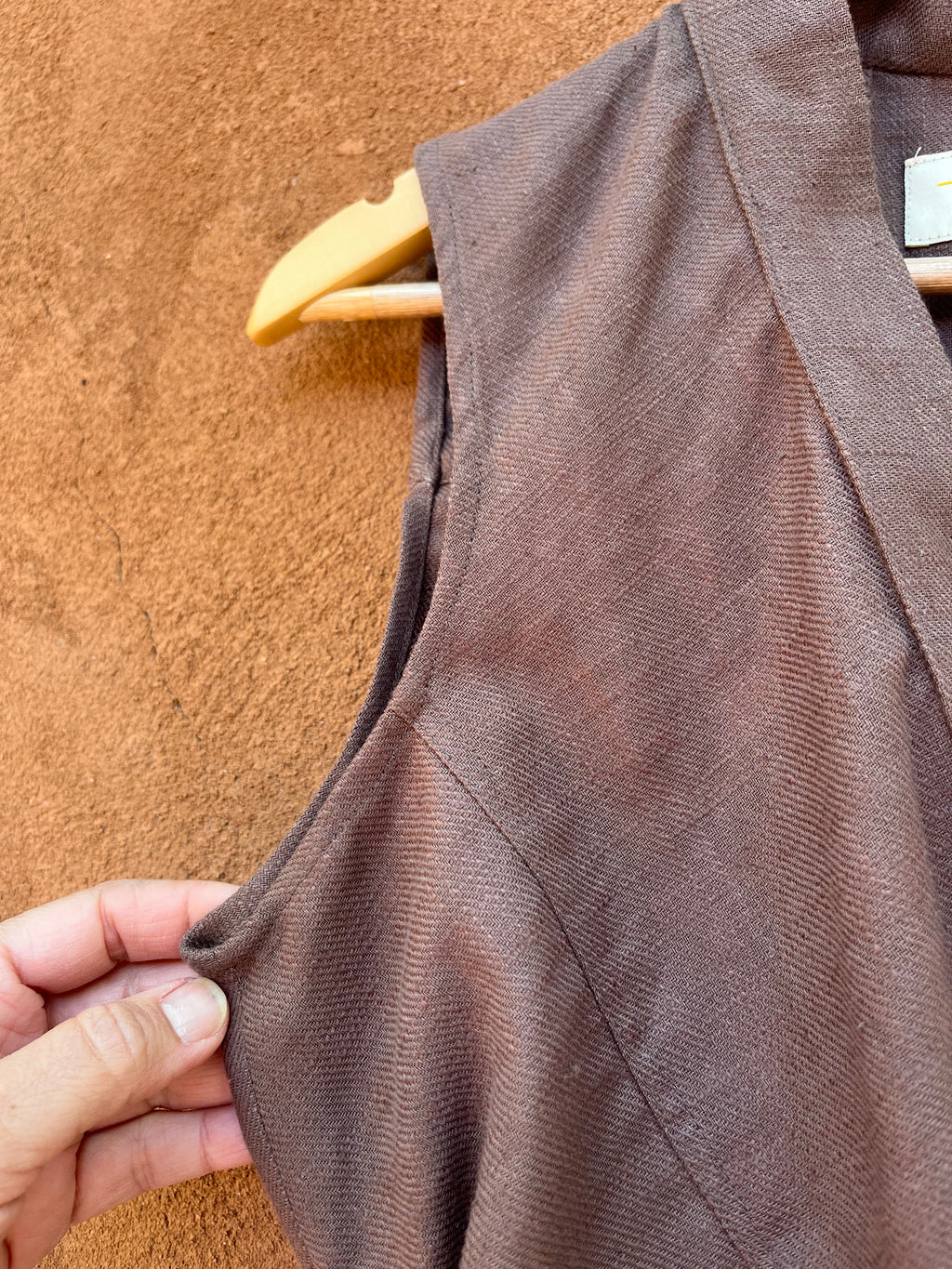 Front tie top - brown