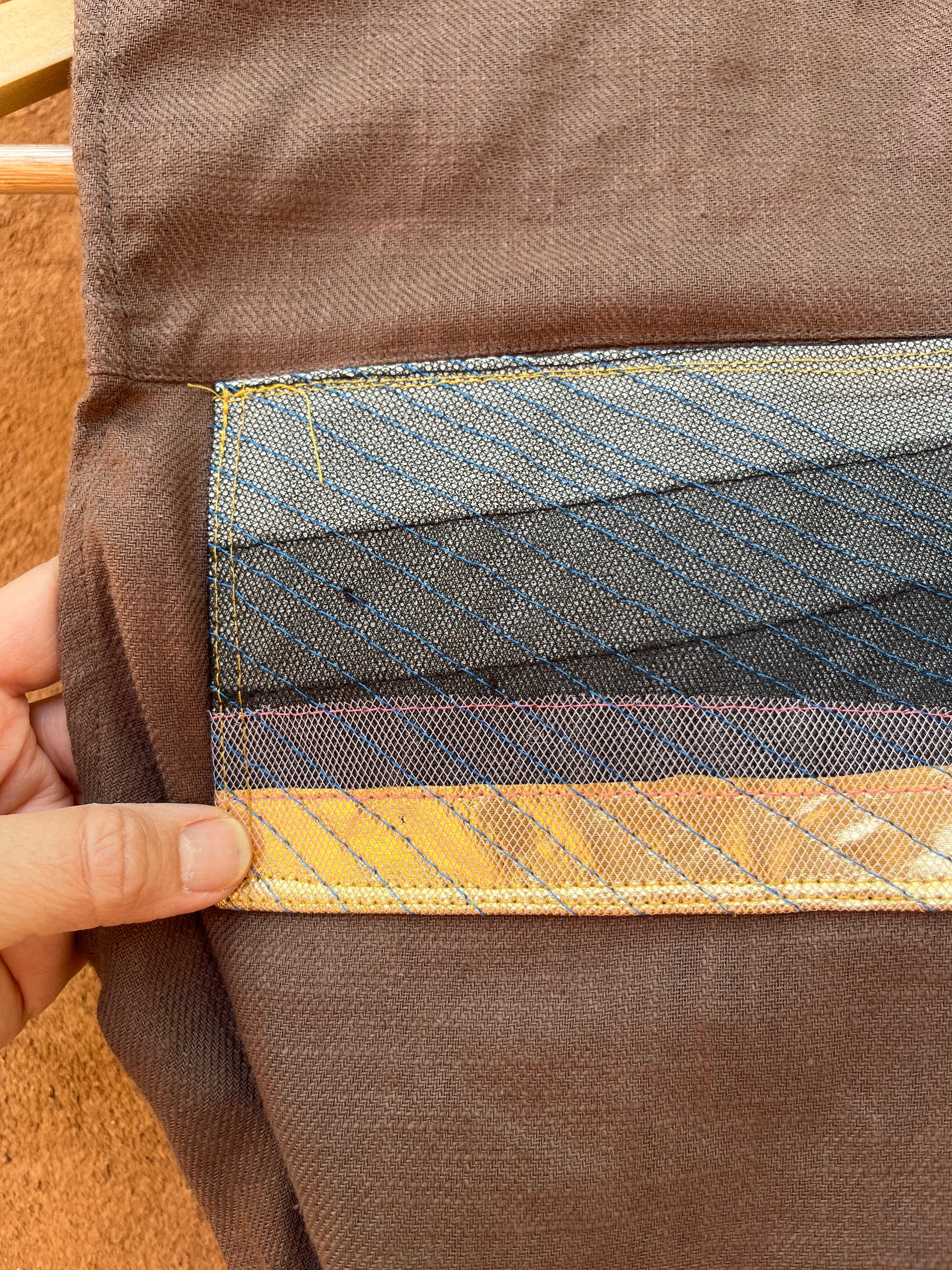 Front tie top - brown