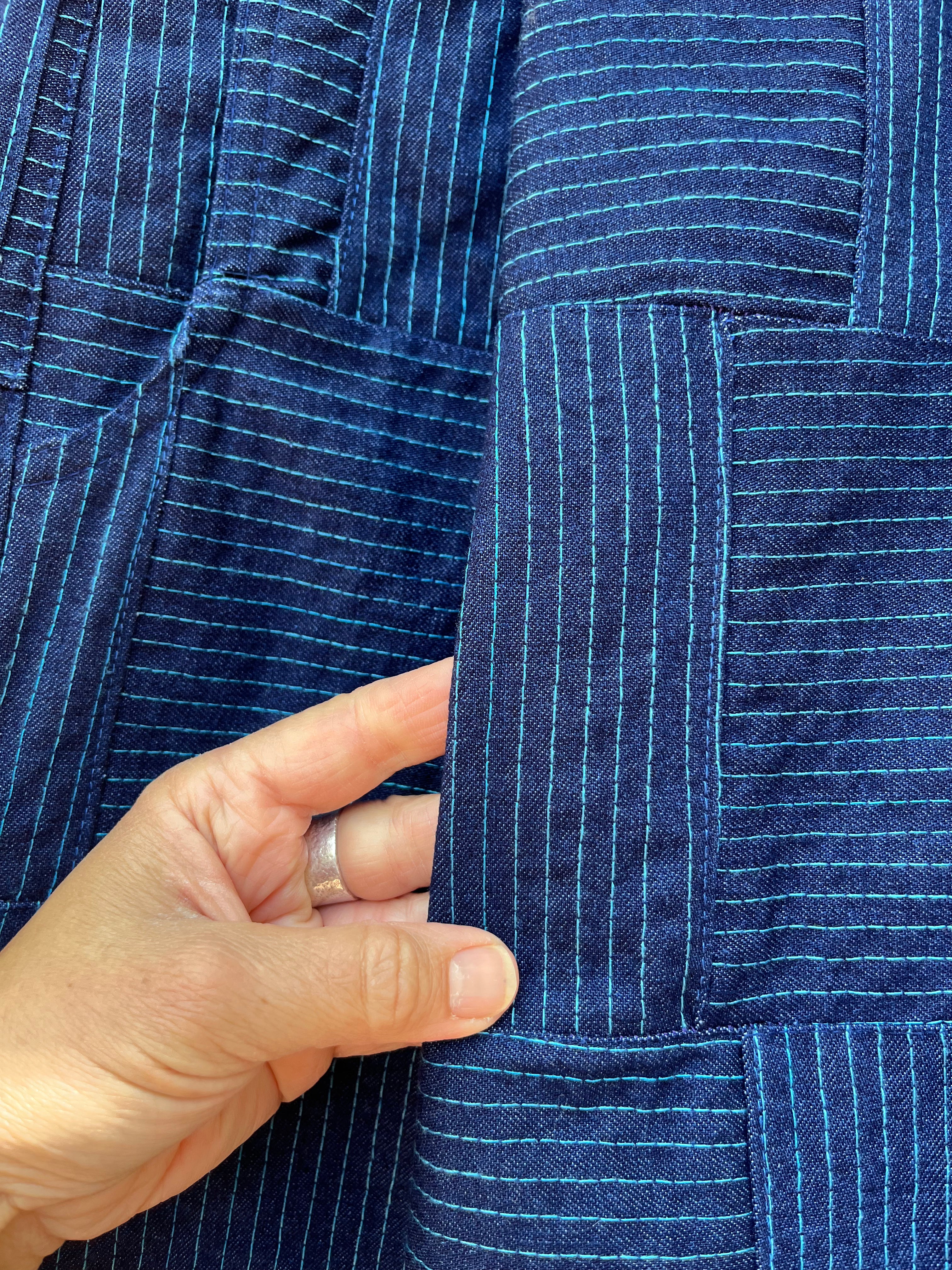 Long shorts  - Jean and Turquoise thread
