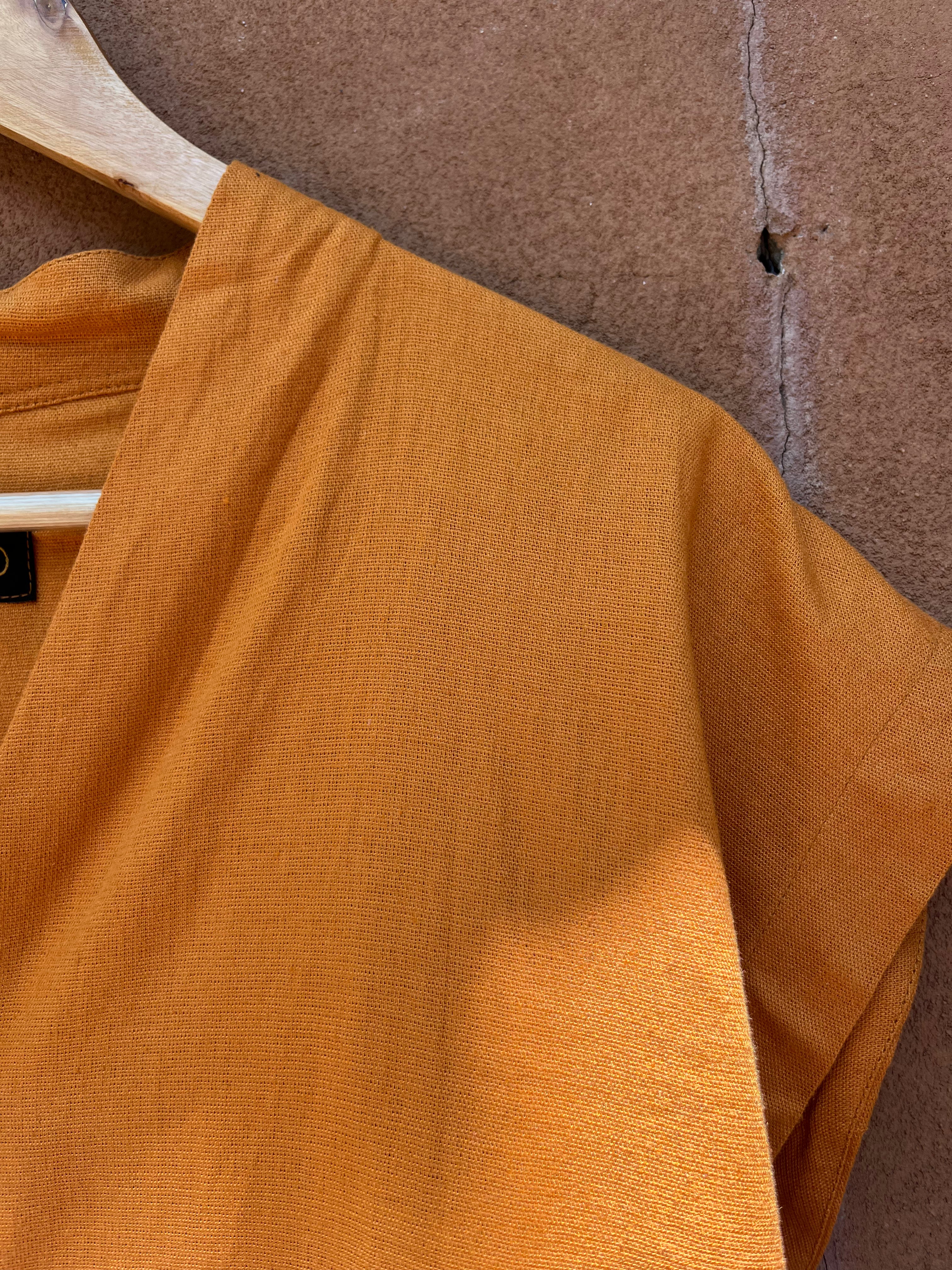 Boxy Cropped Shirt - Orange