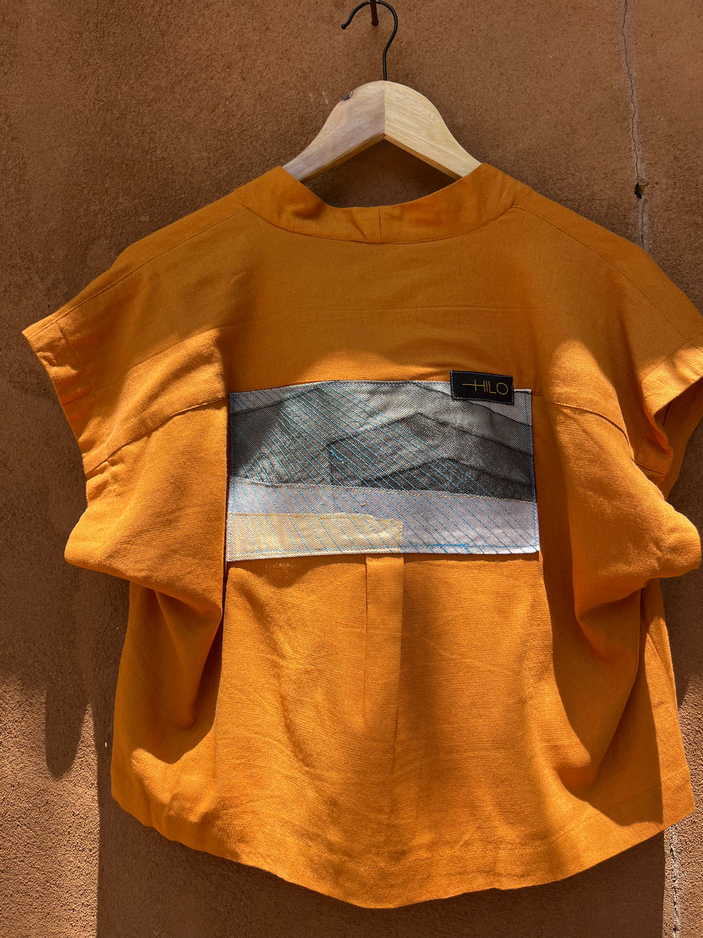 Boxy Cropped Shirt - Orange