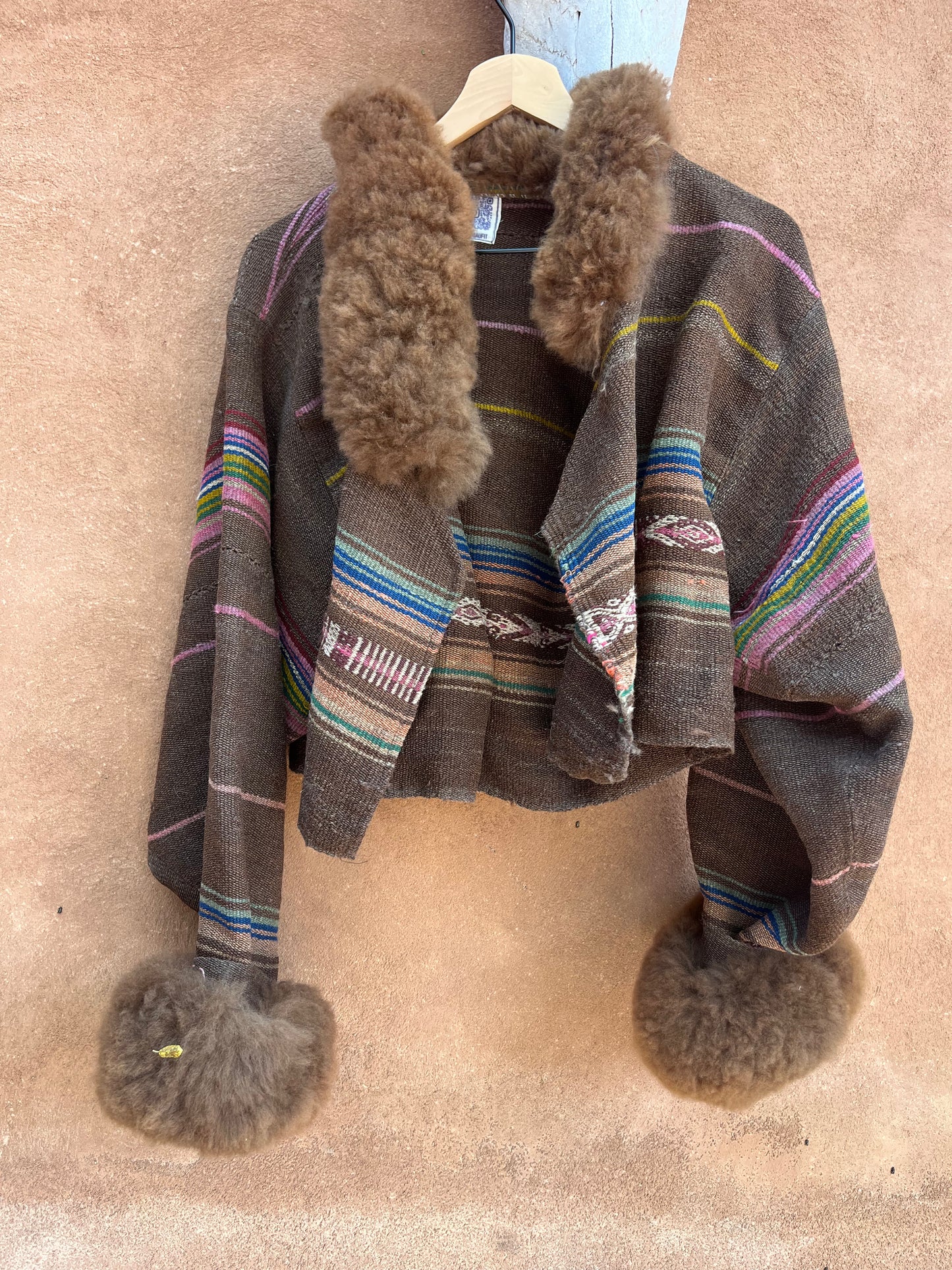 Alpaca fur jacket - Upcycled Bomber Jacket - Alpaca wool
