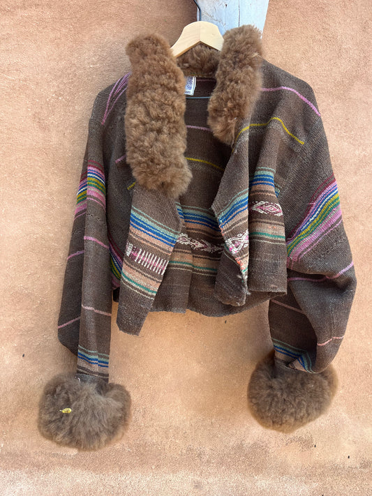 Alpaca fur jacket - Upcycled Bomber Jacket - Alpaca wool