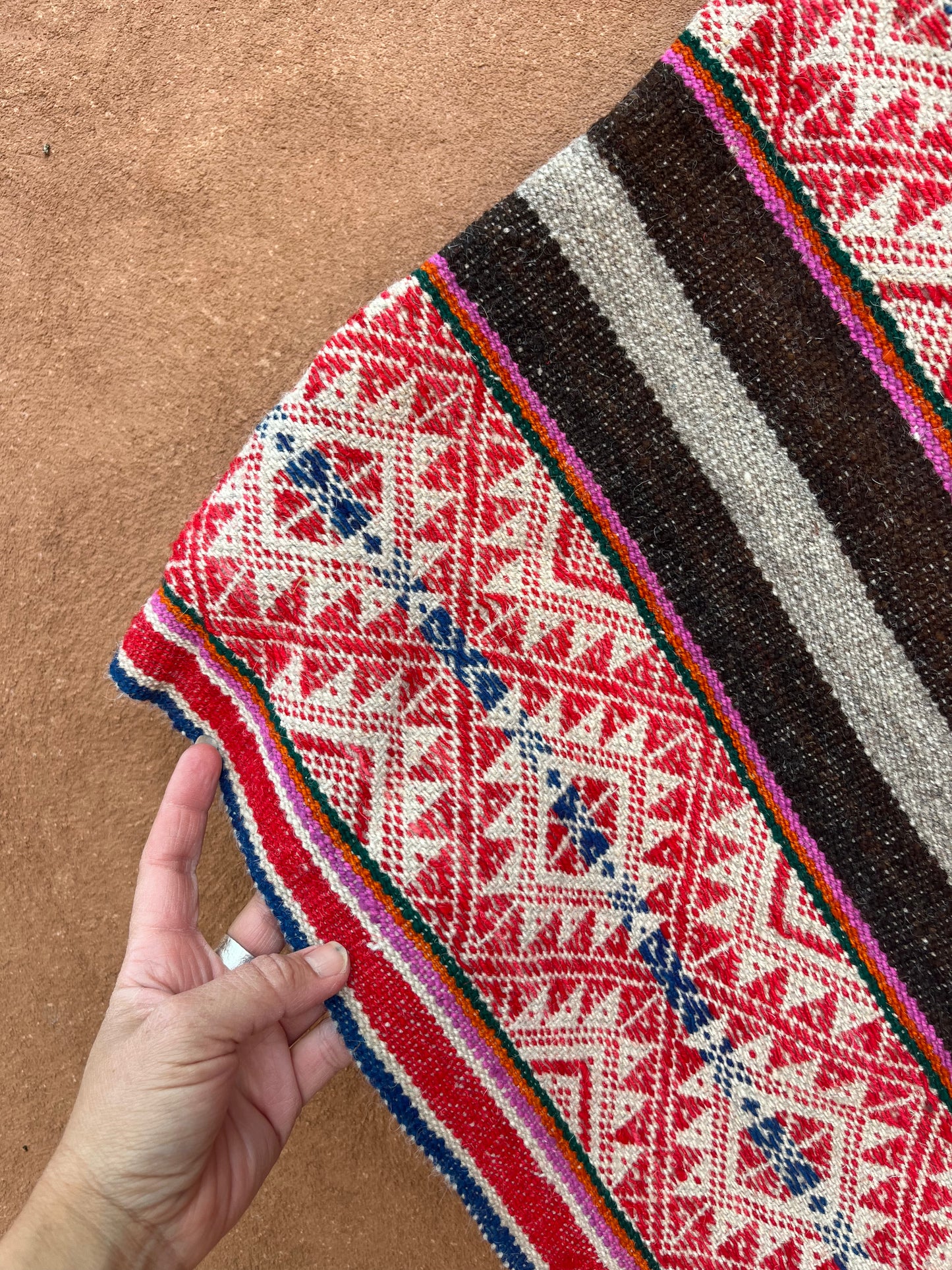 Antique Medium Poncho ~ handwoven
