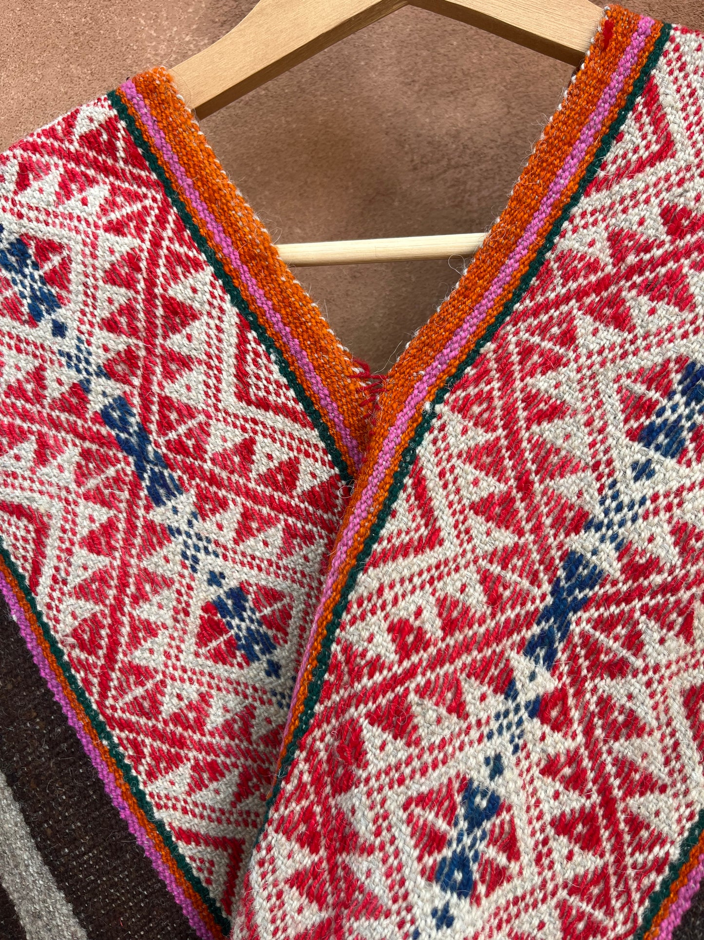 Antique Medium Poncho ~ handwoven