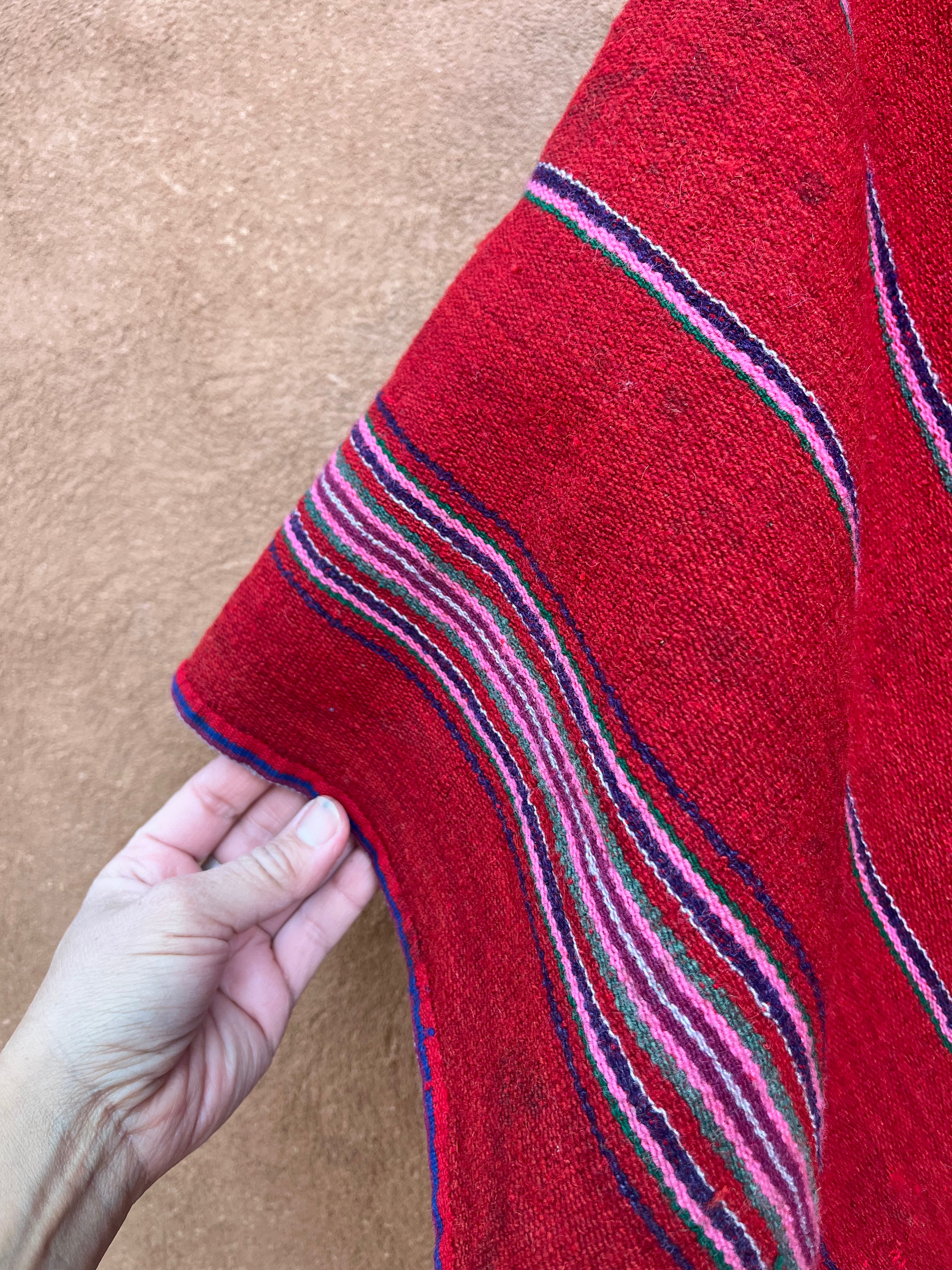 Antique Medium Poncho ~ handwoven