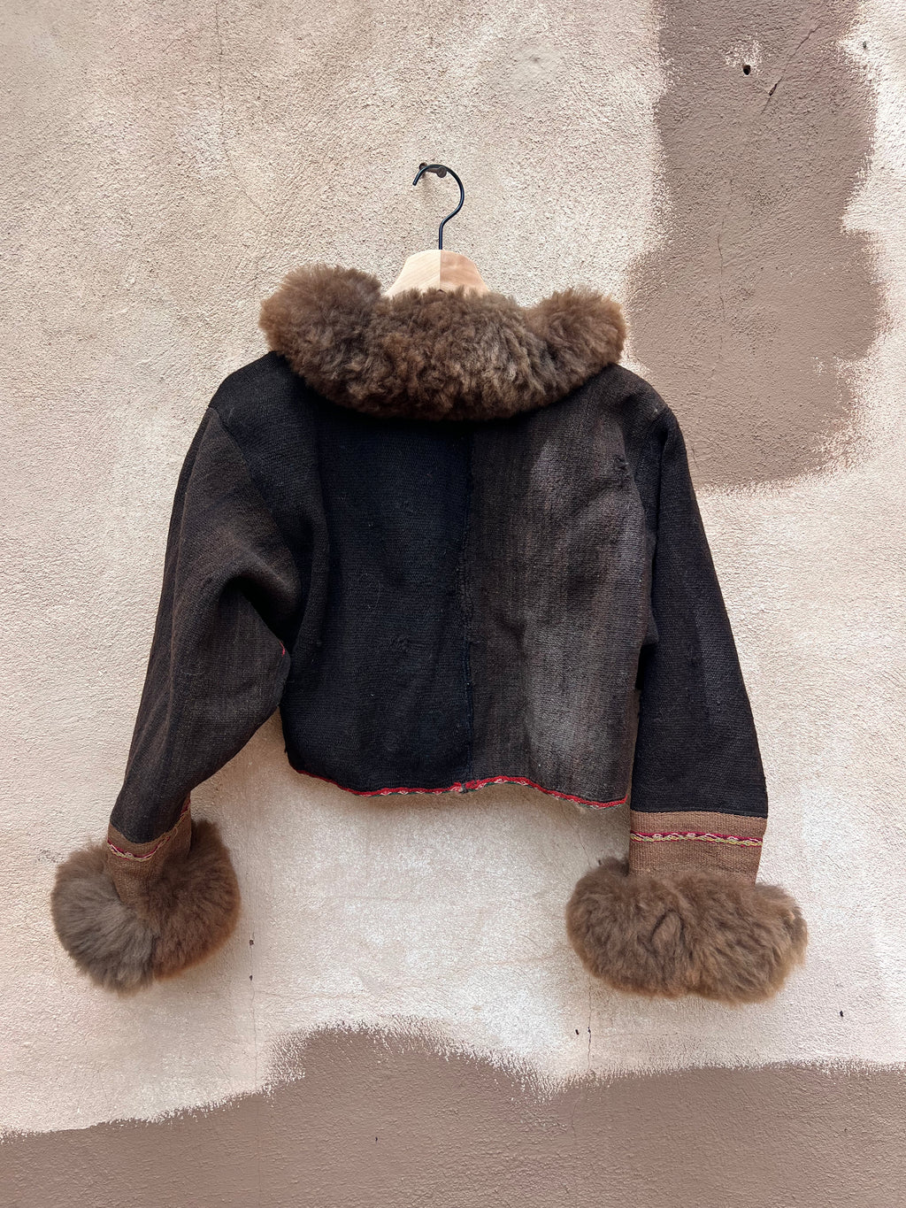 Alpaca fur jacket - Upcycled Bomber Jacket - Alpaca wool