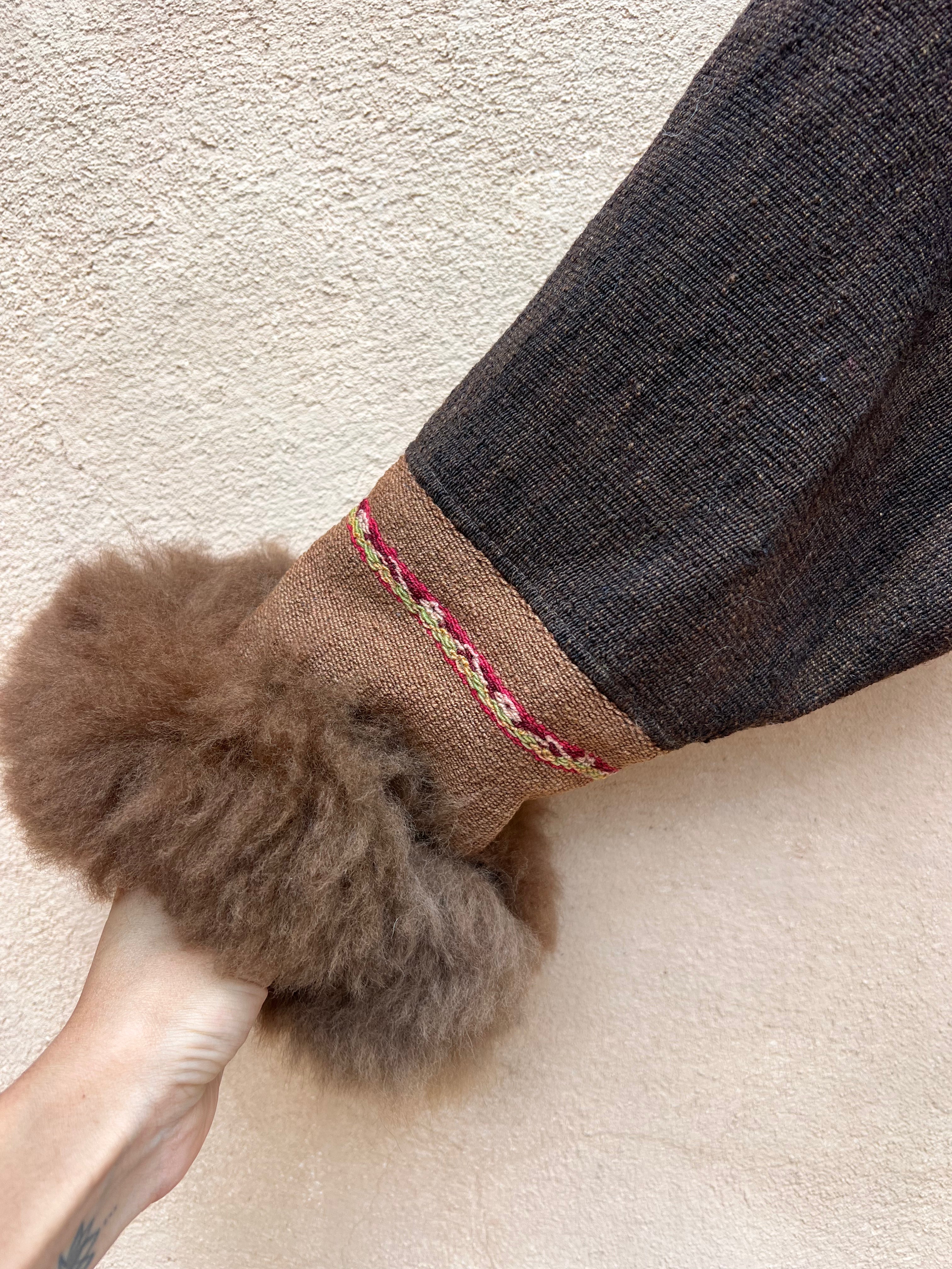 Alpaca fur jacket - Upcycled Bomber Jacket - Alpaca wool