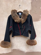 Alpaca fur jacket - Upcycled Bomber Jacket - Alpaca wool