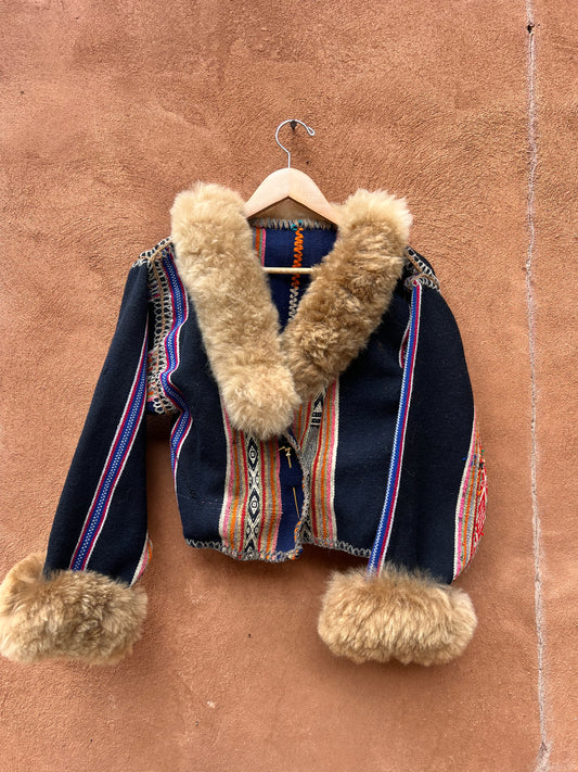 Alpaca fur jacket - Upcycled Bomber Jacket - Alpaca wool