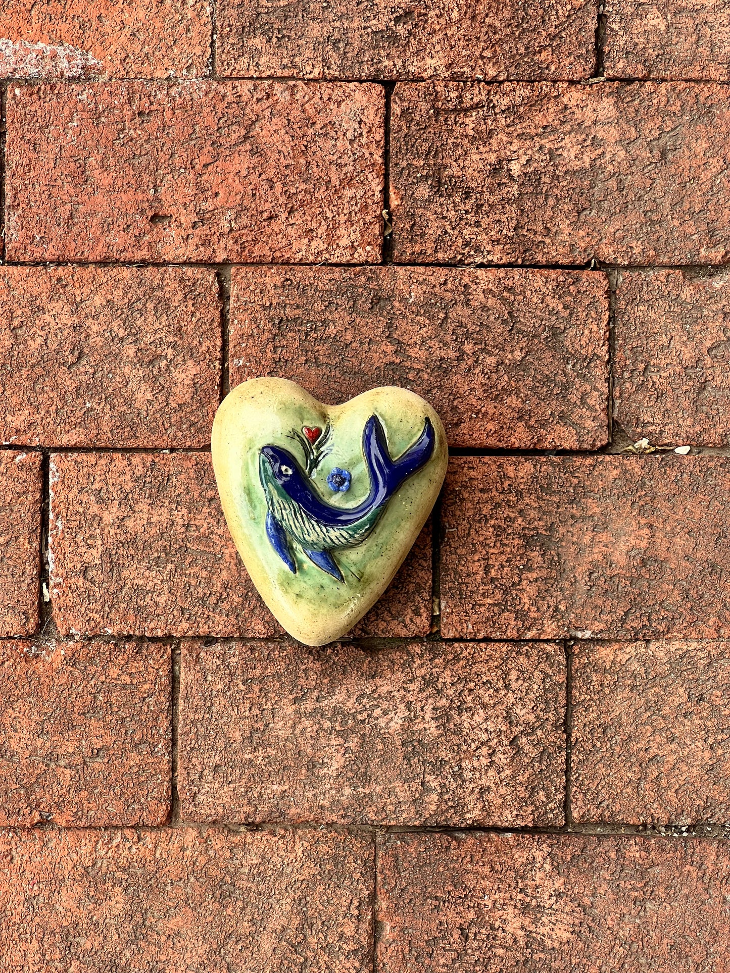 Ceramic Heart with whale Wall Art - Limited Edition