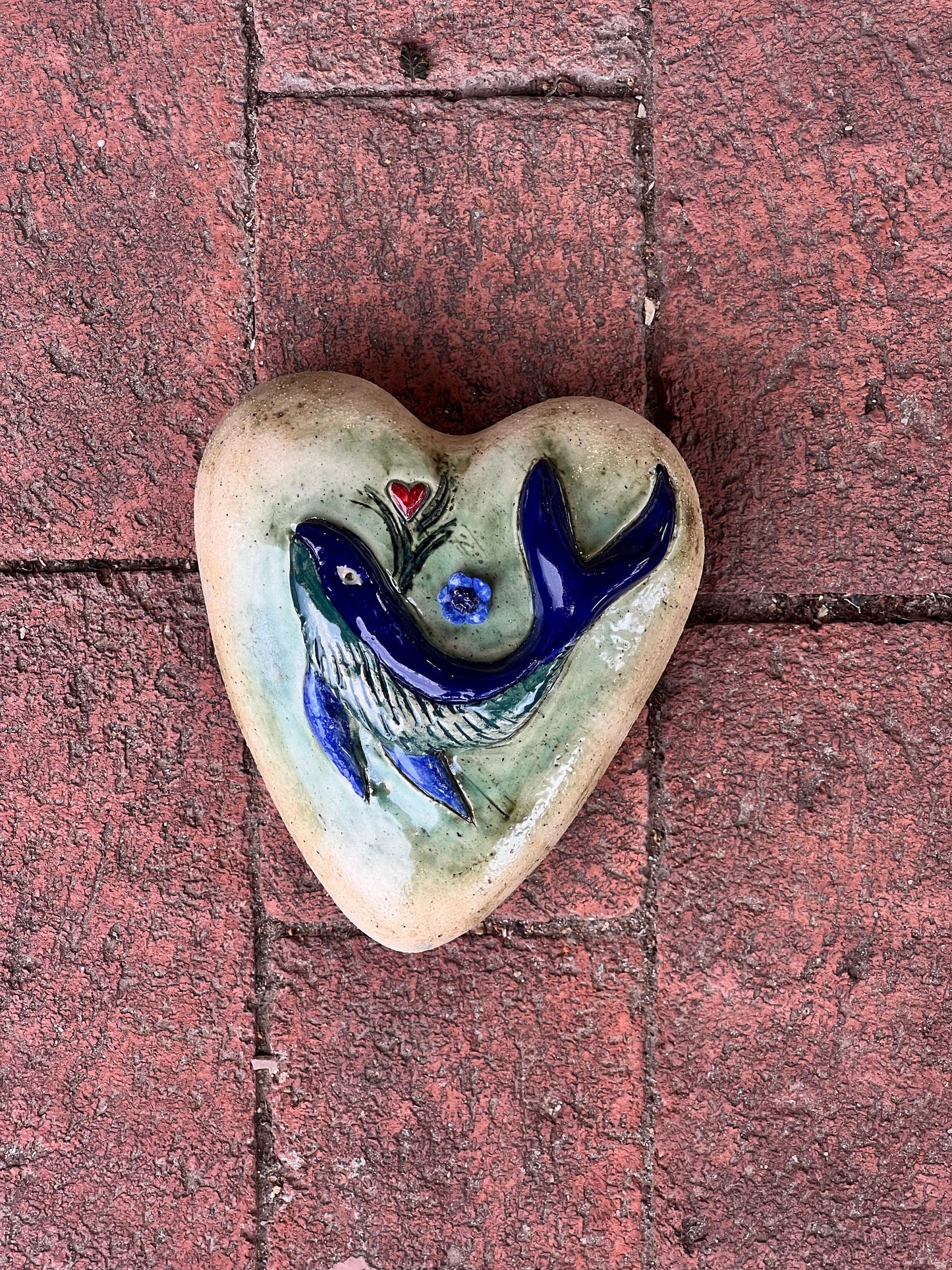 Ceramic Heart with whale Wall Art - Limited Edition