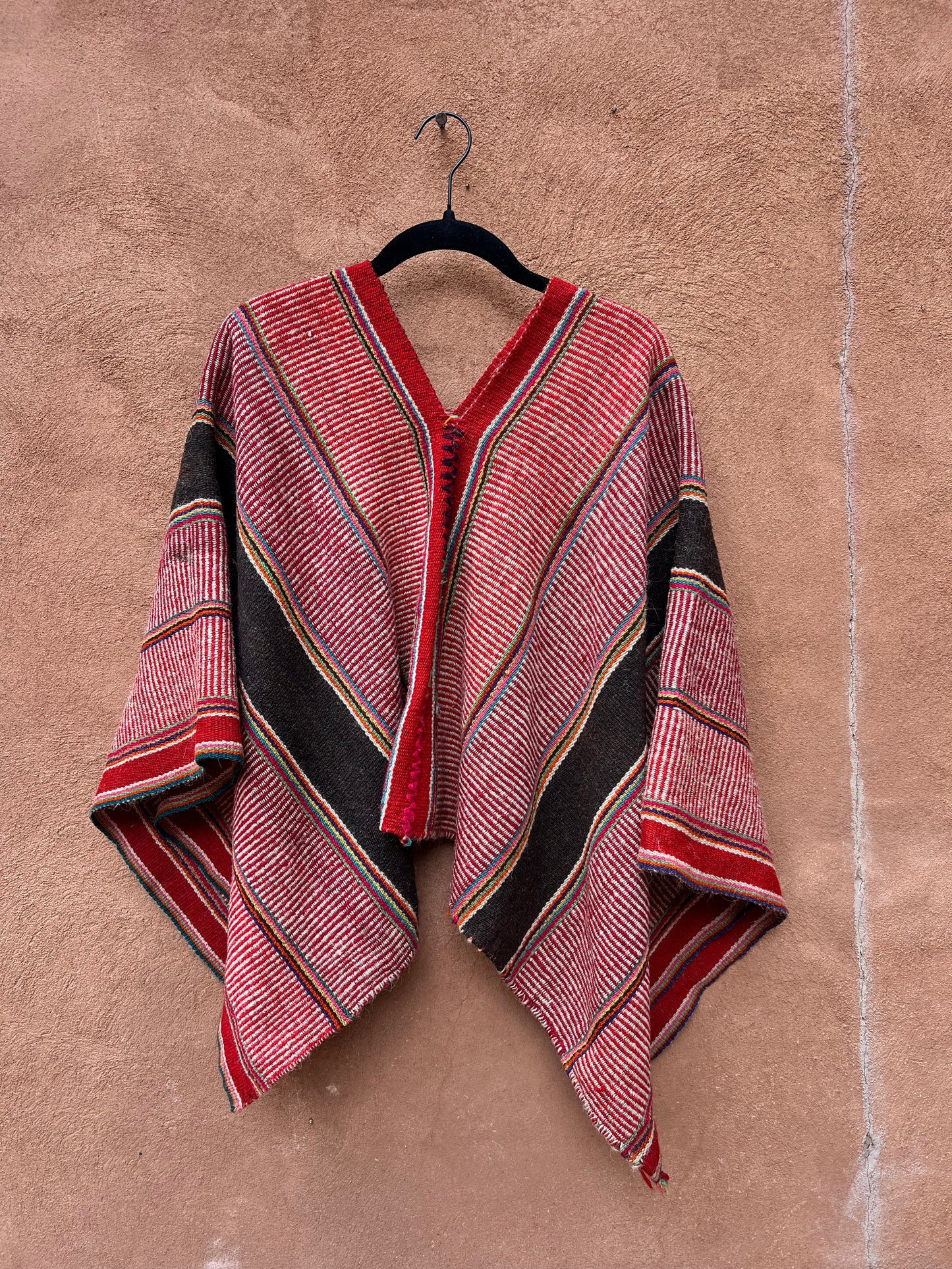 Antique Medium Poncho ~ handwoven