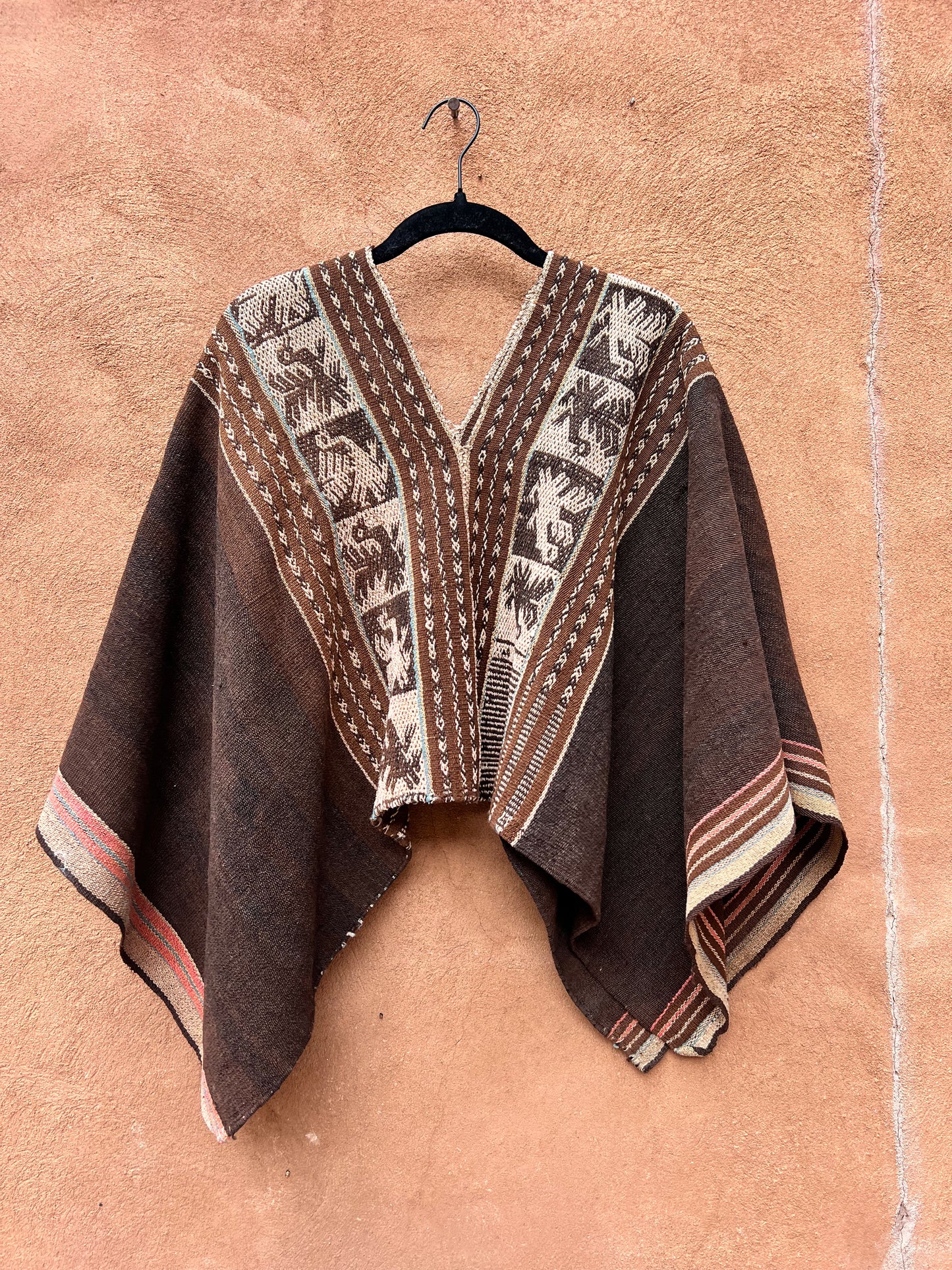 Antique Medium Poncho ~ handwoven