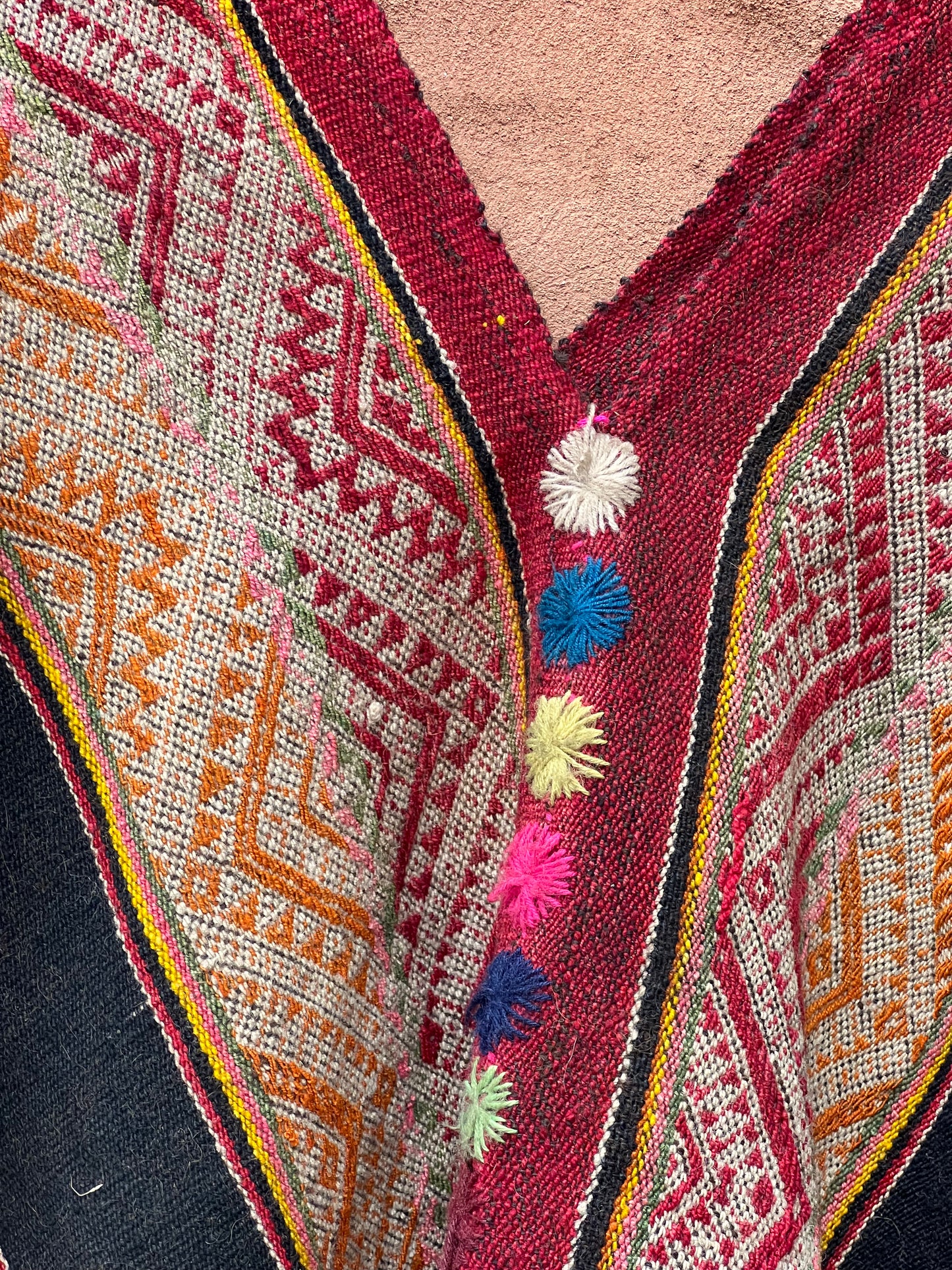Antique Medium Poncho ~ handwoven