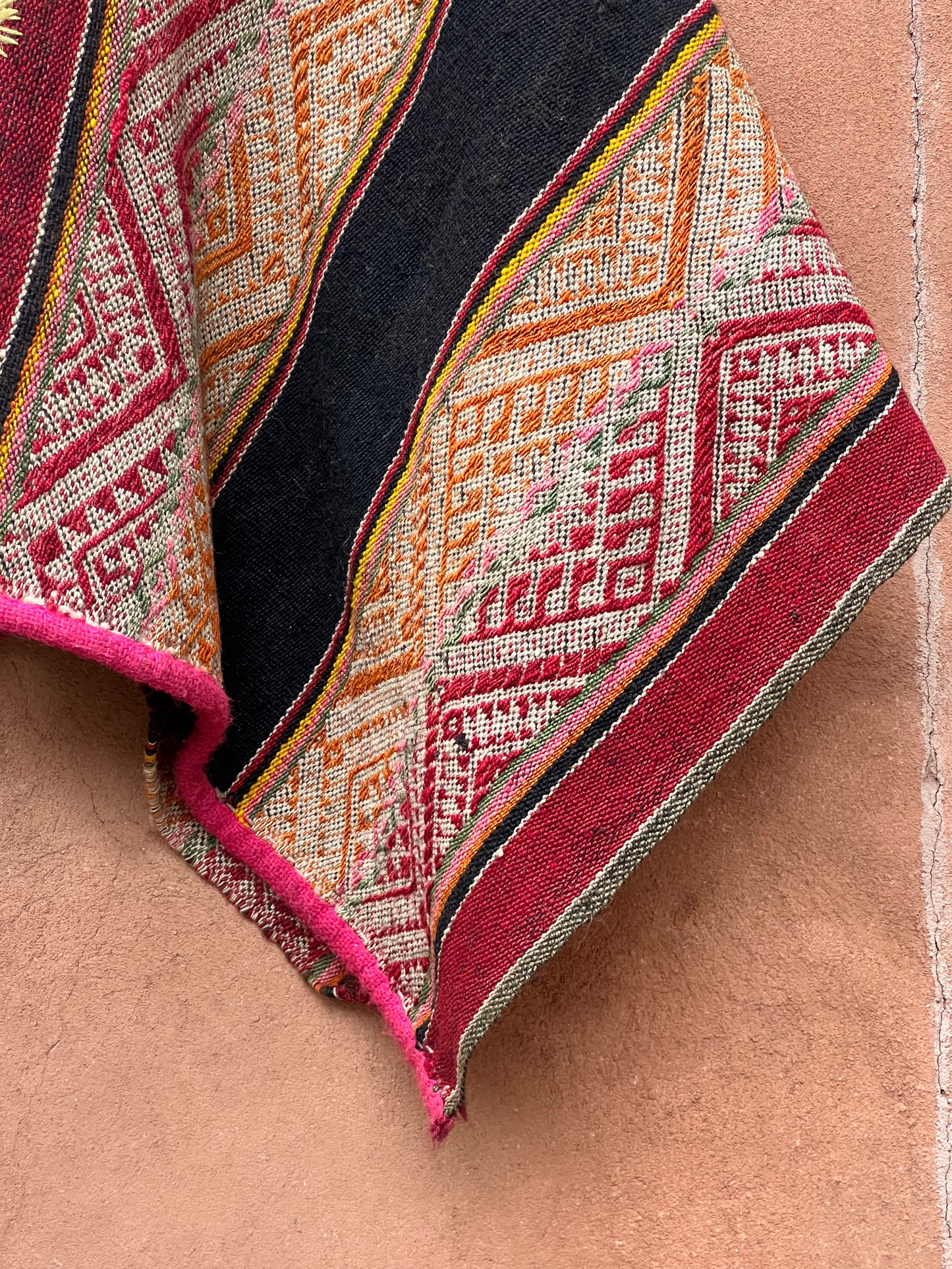 Antique Medium Poncho ~ handwoven