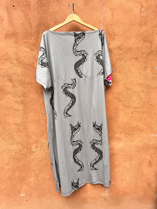 Screenprinted Tunic dress ~ Large ~ boat neck