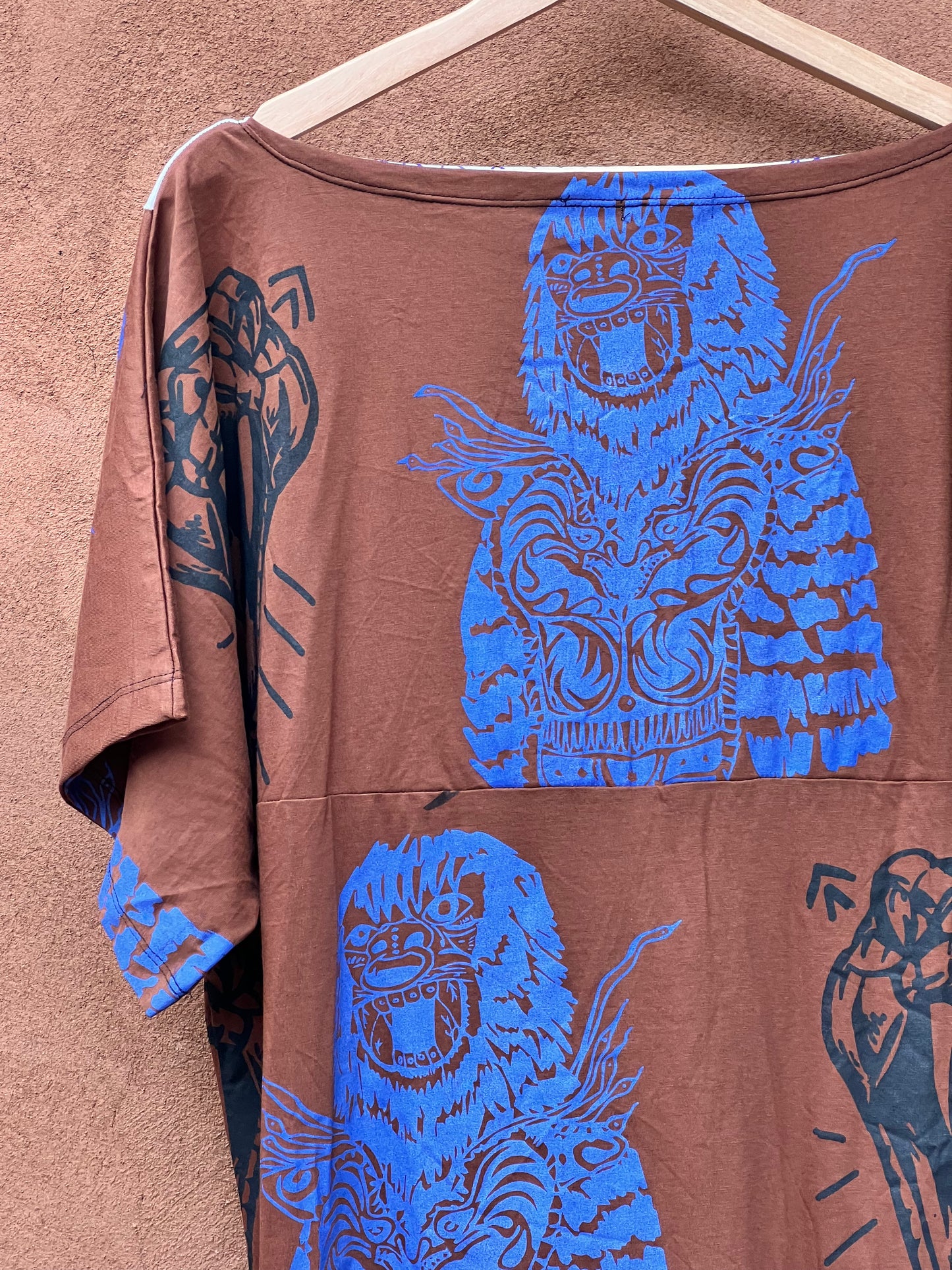 Screenprinted Tunic dress ~ Large ~ boat neck