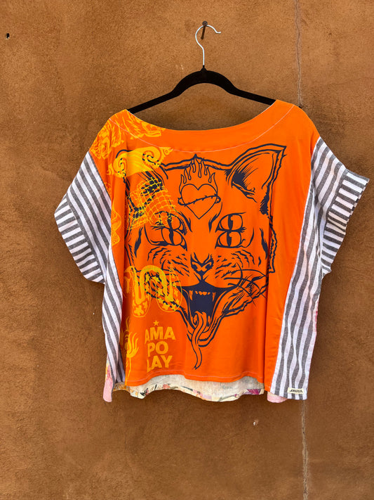 Screenprinted Box top ~ L ~ 100% Raw cotton blend