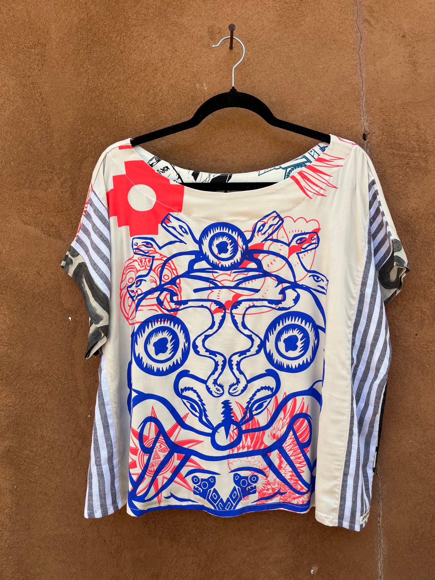 Screenprinted Box top ~ L ~ 100% Raw cotton blend