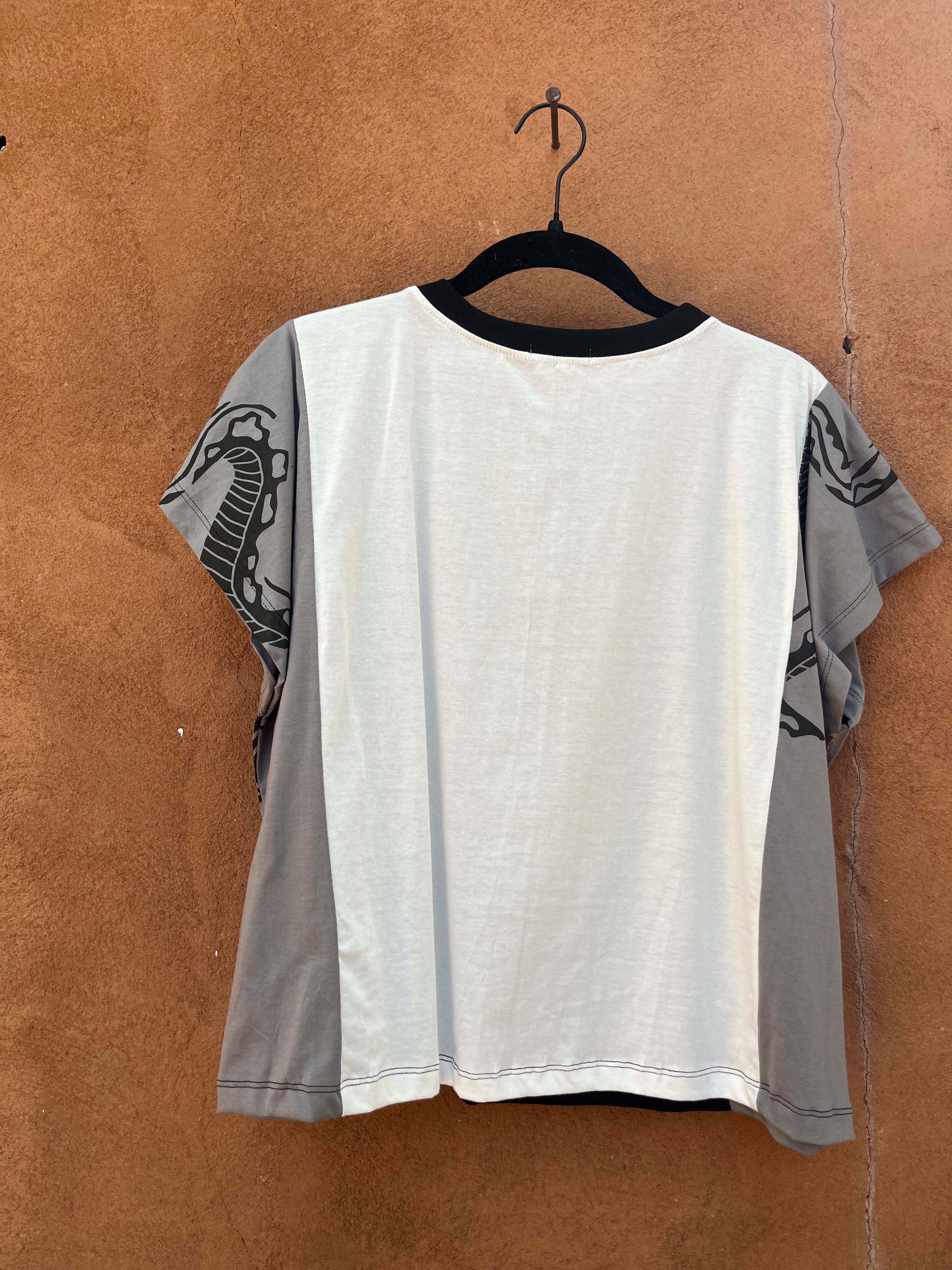 Screenprinted Box top ~ Med ~ Knit