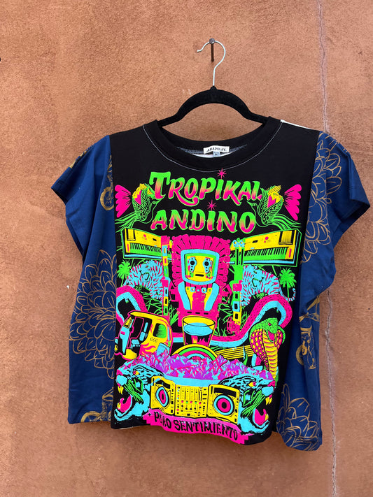 Screenprinted Box top ~ Med ~ Knit