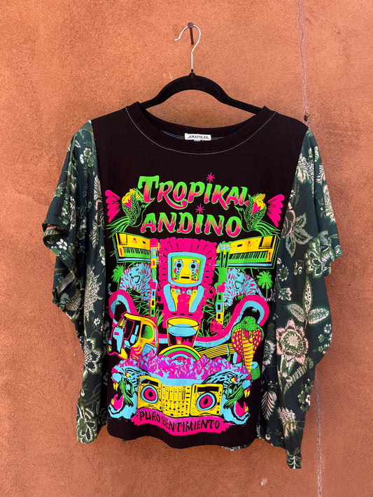 Screenprinted Box top ~ L ~ 100% cotton knit blend