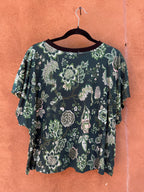 Screenprinted Box top ~ L ~ 100% cotton knit blend