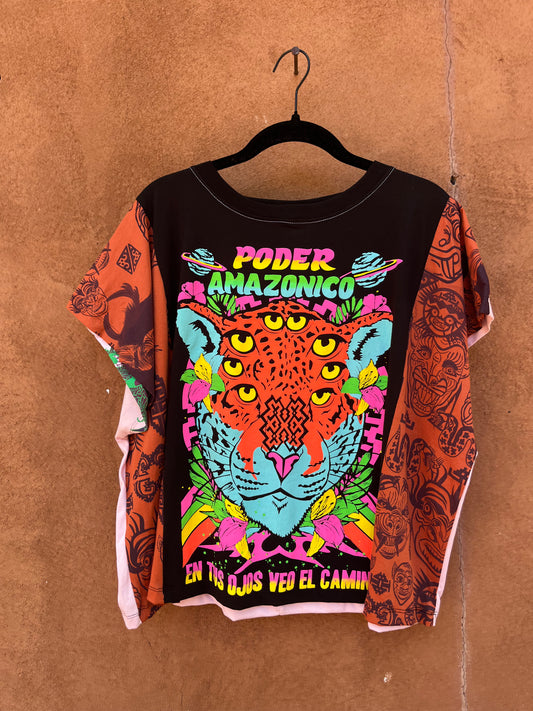 Screenprinted Box top ~ L ~ 100% cotton knit blend