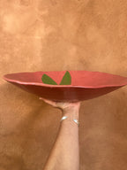 Large Bowl ~ Reddish ~ multicolor interior