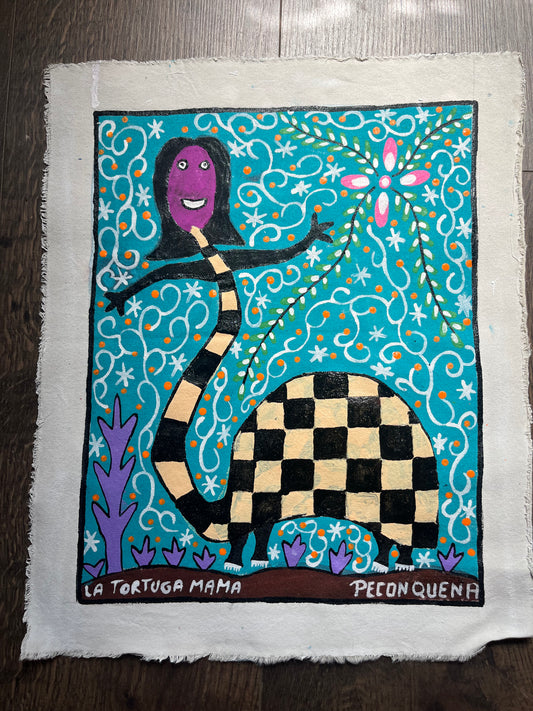 La Tortuga Mama - acrylic on canvas ~ 15.5/8“ x 13”
