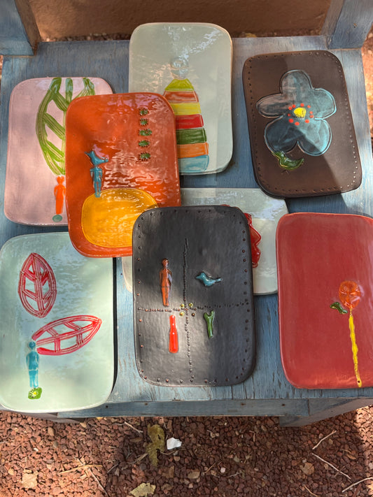Assorted Rectangle Plates ~ Multicolor