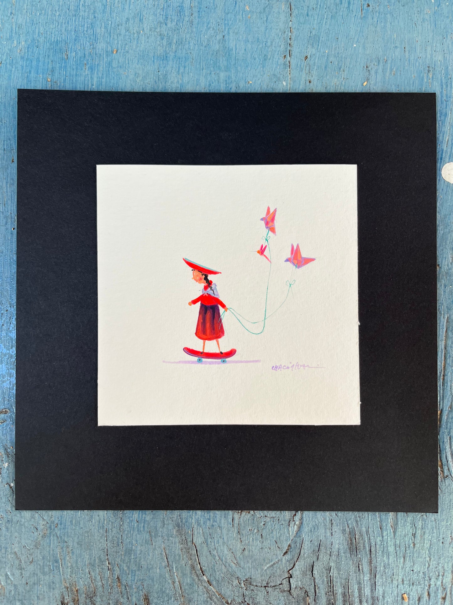 Andes Series - Acrylics on paper - 8x8 framed